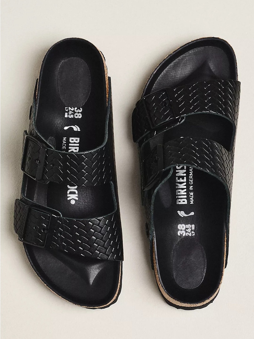 Birkenstock Black Woven Arizona Two-Strap Sandals